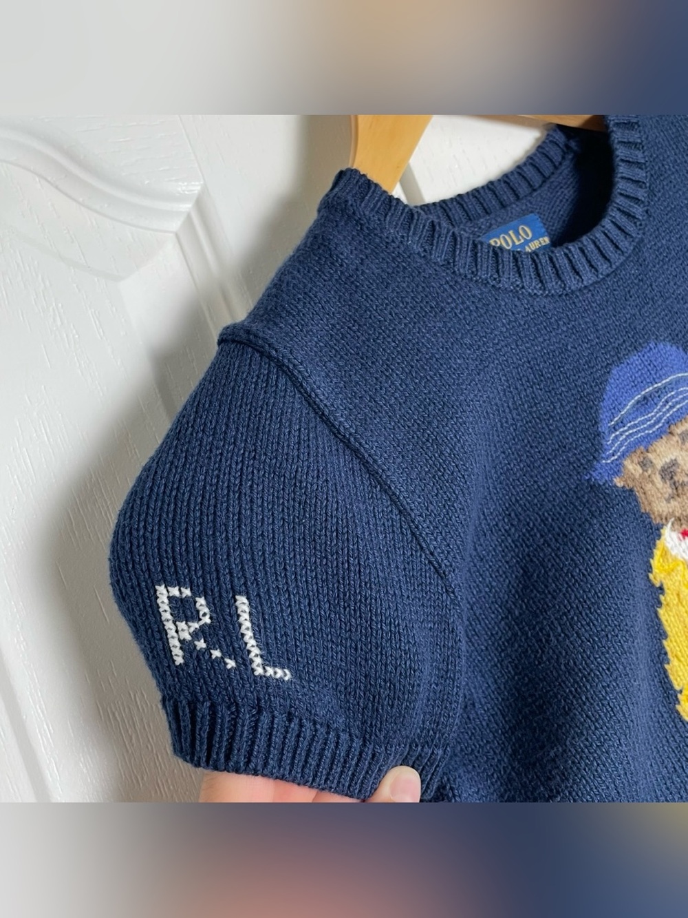 Polo Ralph Lauren Kid's Girls Blue Polo Bear Sweater Dress Size M (8-10) Blue - Picture 4 of 16